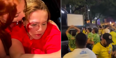 Iara Pimentel é atingida em ato de apoio a Lula Foto: Reprodução