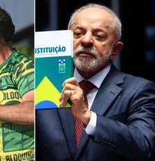 Flávio Bolsonaro e Lula disputam primeira debate presidencial neste domingo Foto: MONTAGEM/JHONY PINHO/AGIF/WILTON JUNIOR / Estadão