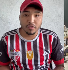 'Ia pular da arquibancada', diz torcedor que foi confundido e agredido pela torcida do São Paulo Foto: Reprodução/Instagram